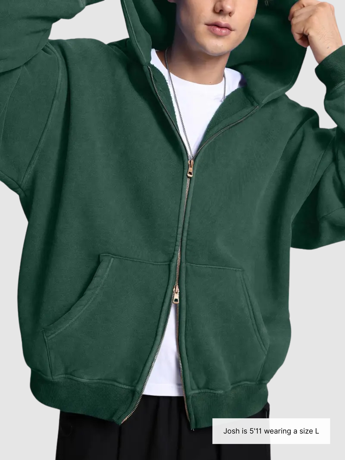 Acid Wash Zipper Hoodie