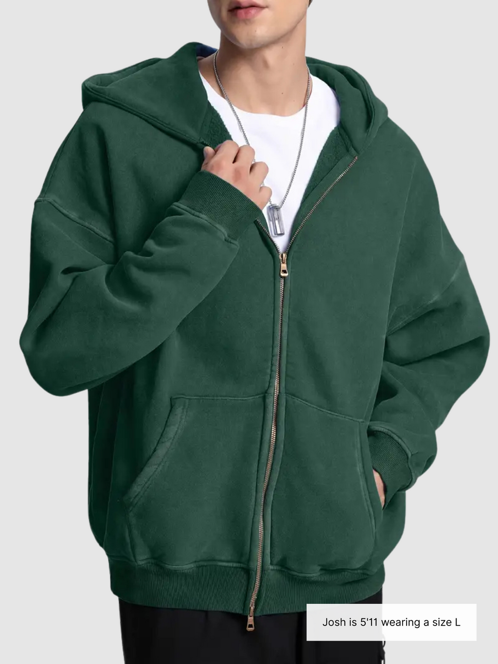 Acid Wash Zipper Hoodie