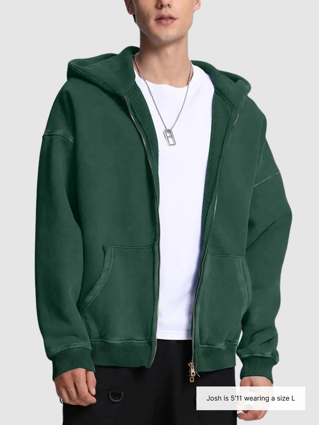 Acid Wash Zipper Hoodie