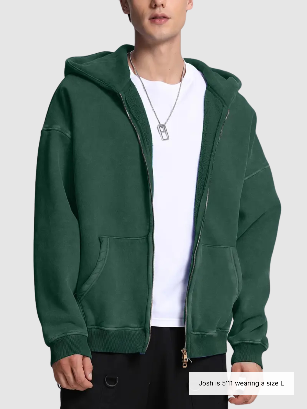 Acid Wash Zipper Hoodie